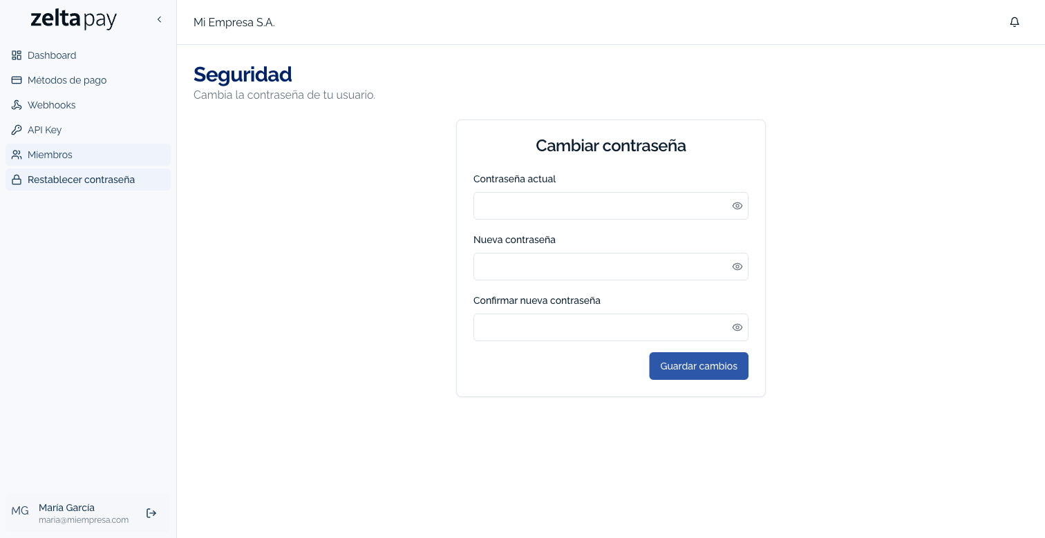 Cambiar contraseña